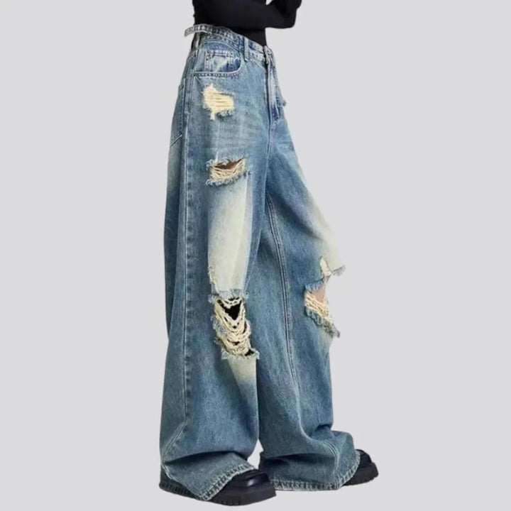 Sanded vintage jeans
 for ladies