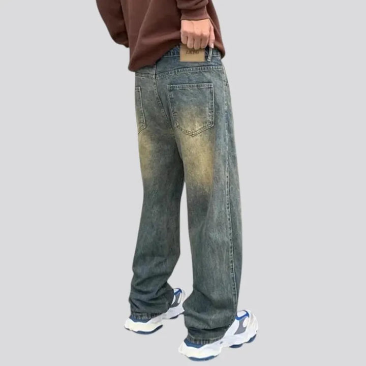 Baggy stonewashed fashion men's jeans