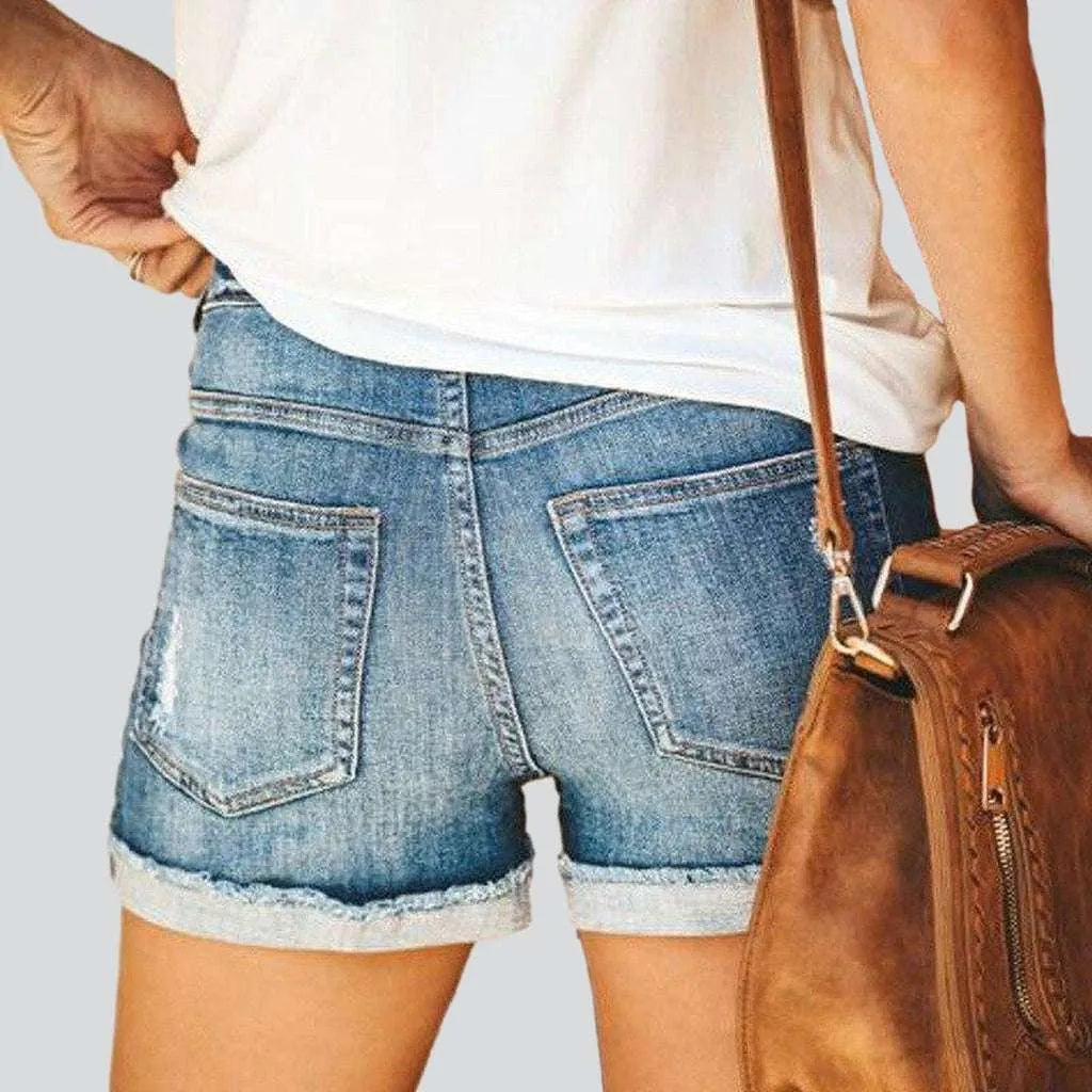 Fashion distressed jeans shorts