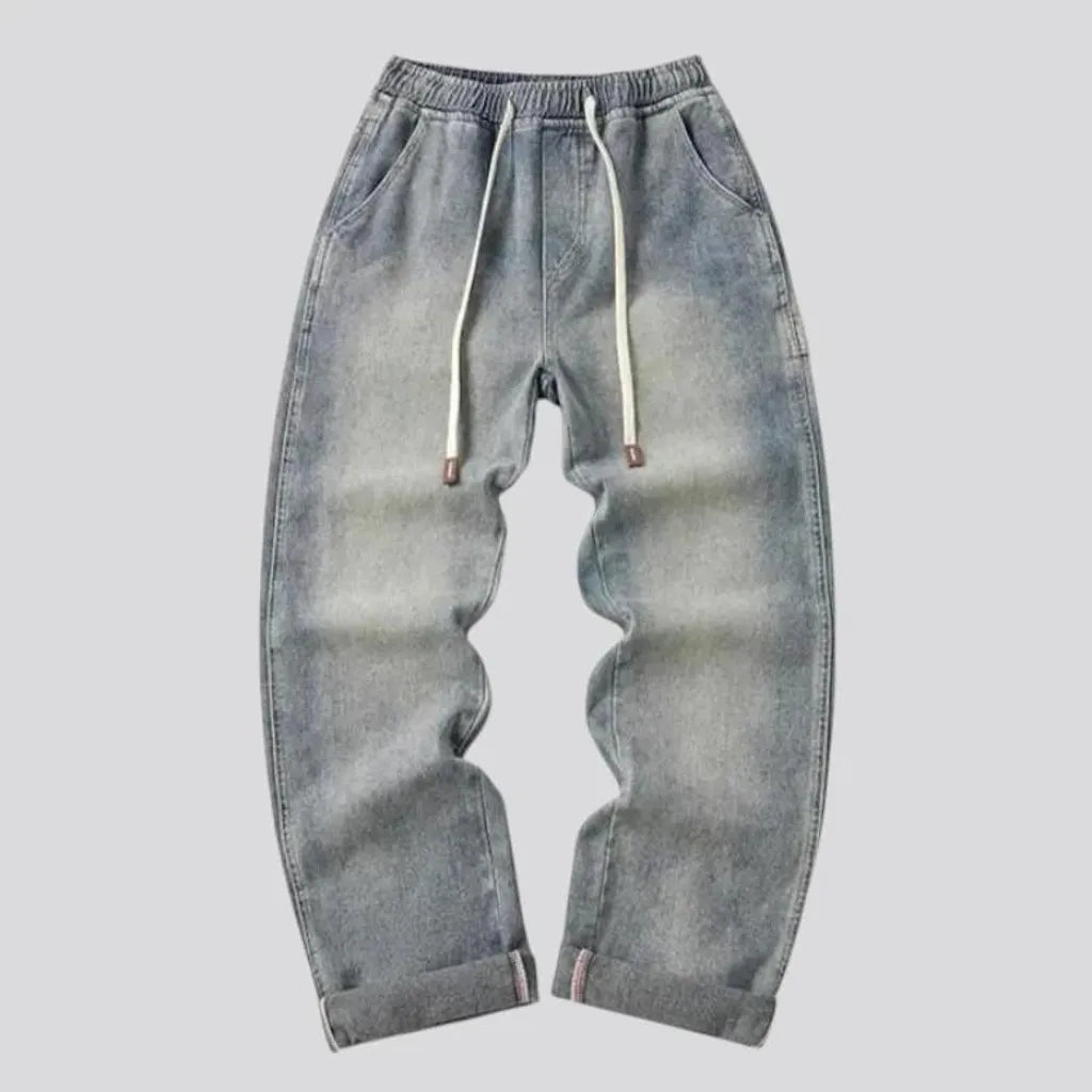 Vintage mid-rise baggy men's jean joggers