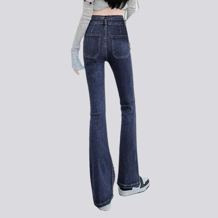 Stonewashed women's high-waist jeans