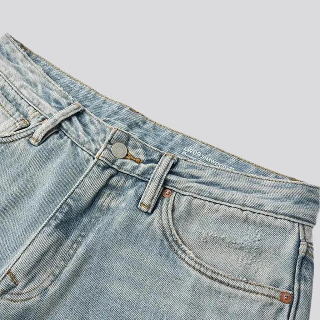 Vintage style bleached men's jeans