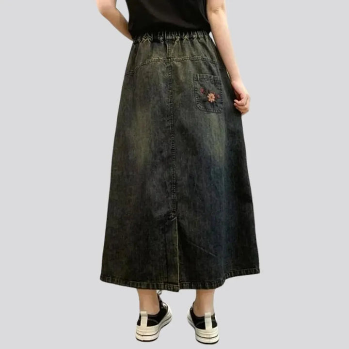Vintage boho jean skirt
 for women