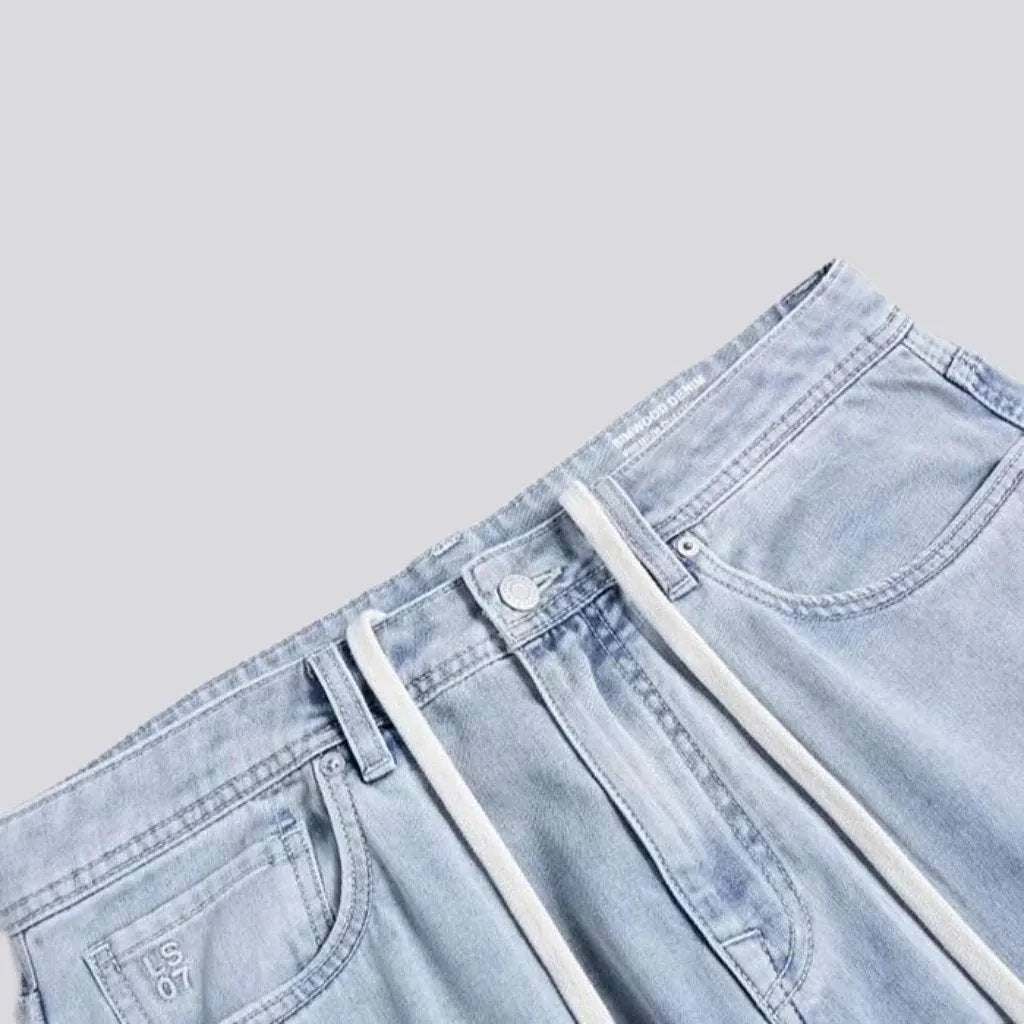High-waist light wash jeans
 for men