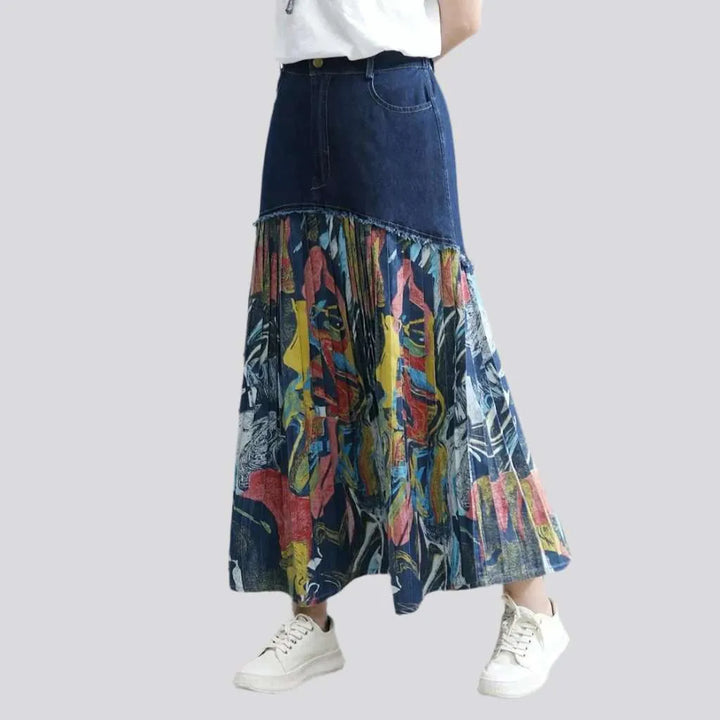 Dark wash y2k jean skirt
 for ladies