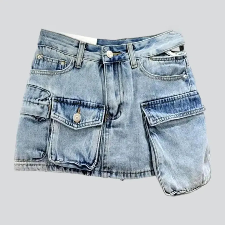 Mini stonewashed jeans skirt | Jeans4you.shop
