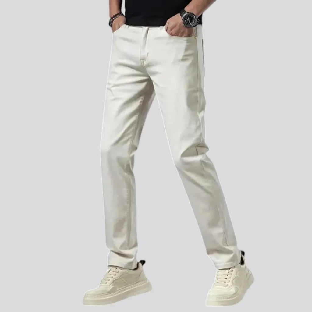 Mid rise tapered classic jeans for men