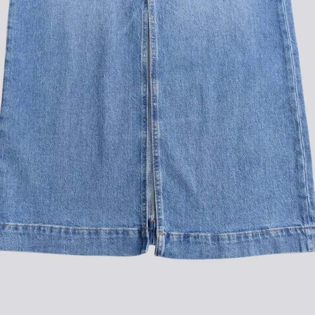 High waist denim jean skirt