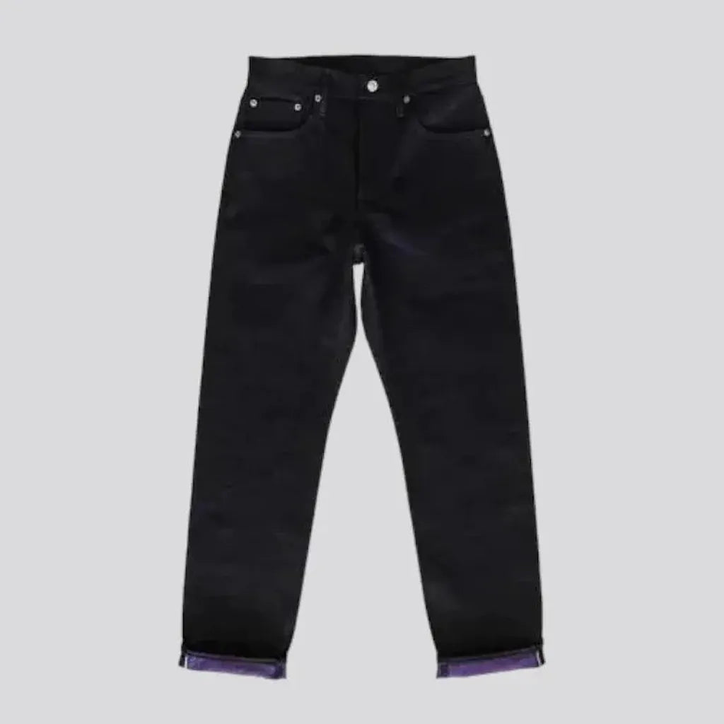 Dark-wash double-dyeing jeans for men