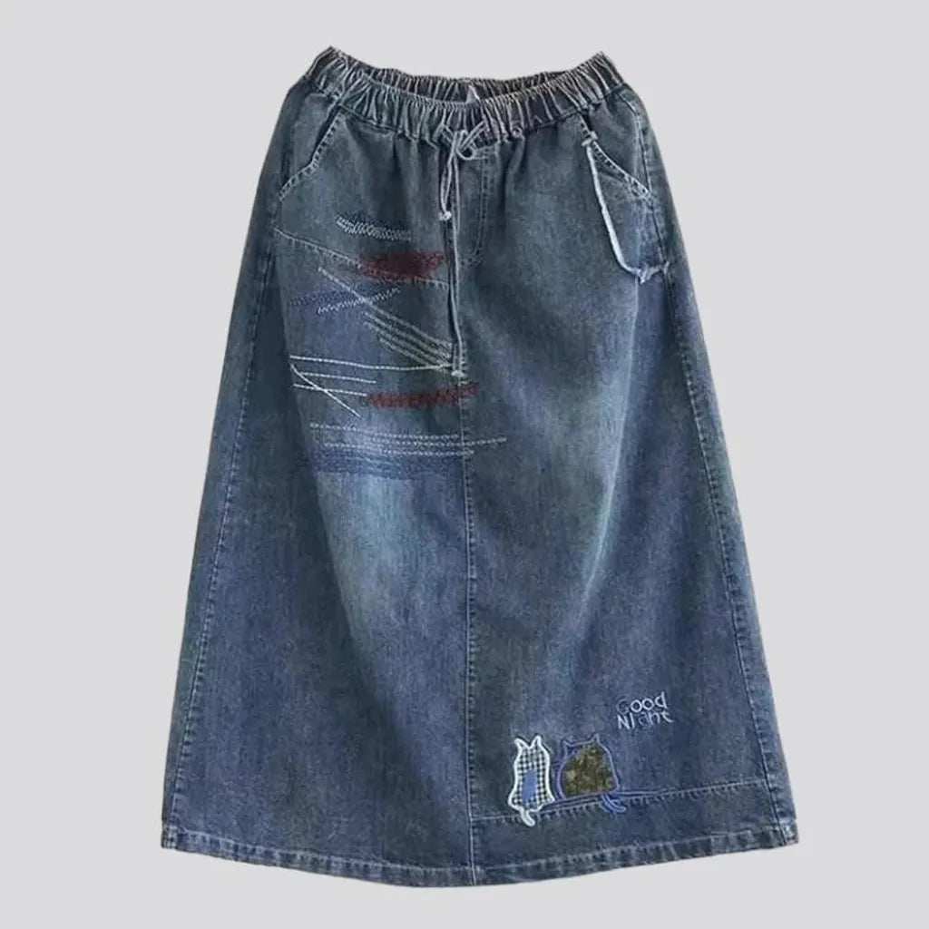Boho denim skirt
 for women