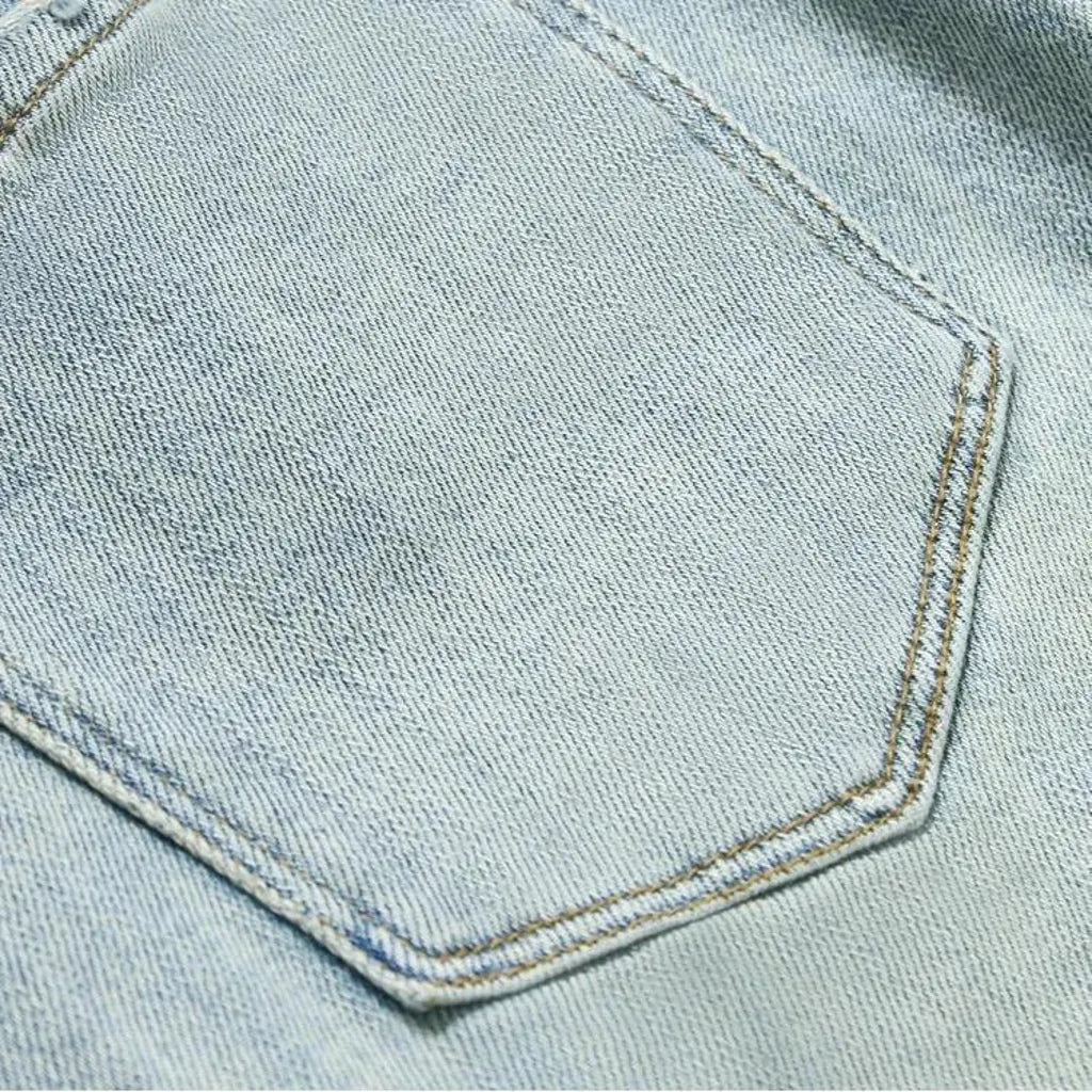 Exposed-label floor-length jeans
 for women