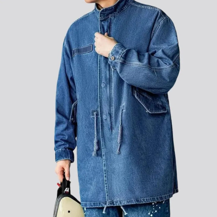 Boho oversized jeans coat for men