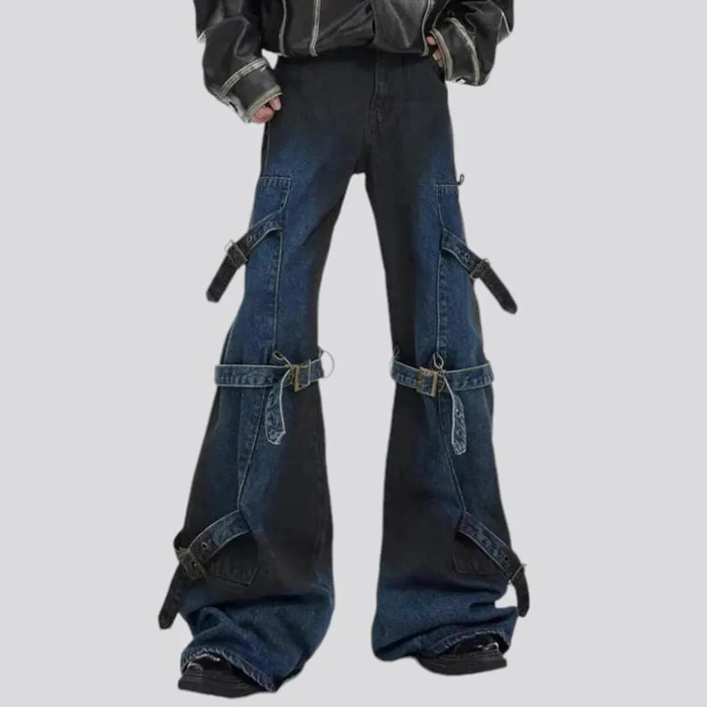 Boho style embellished men's jeans