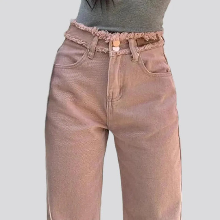 Raw-waistline y2k jeans for women