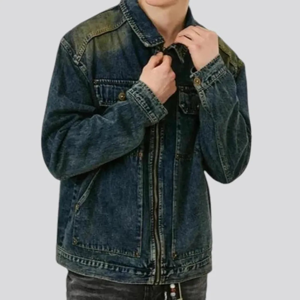 Boho men's denim jacket