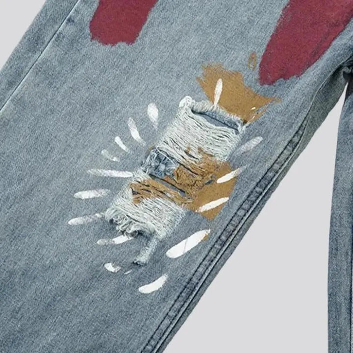Painted women's vintage jeans