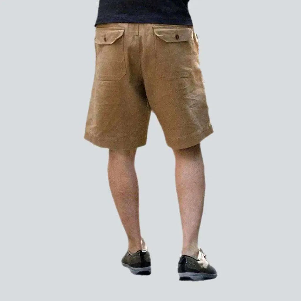 High-waist color men's jeans shorts