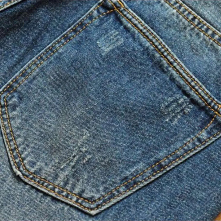 Stitched self-edge jeans
 for men