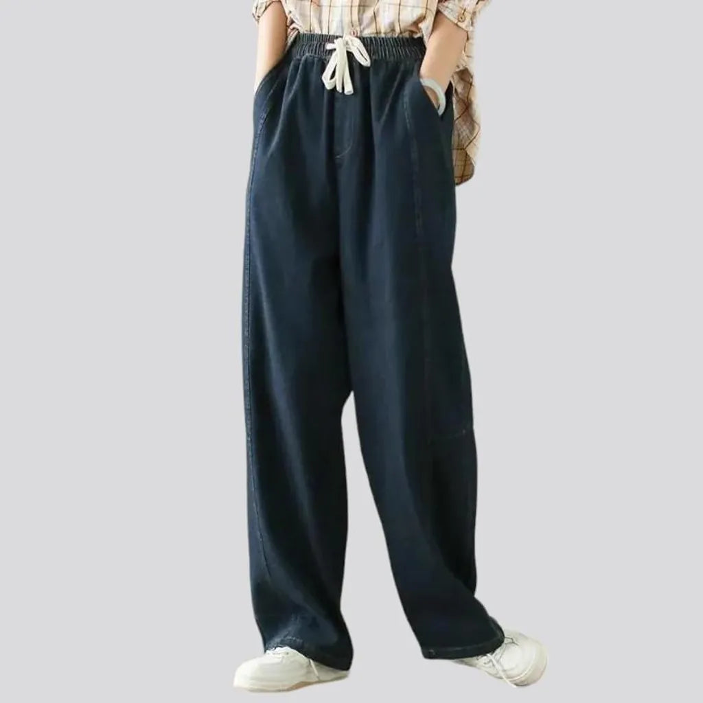 Sanded vintage women's denim pants