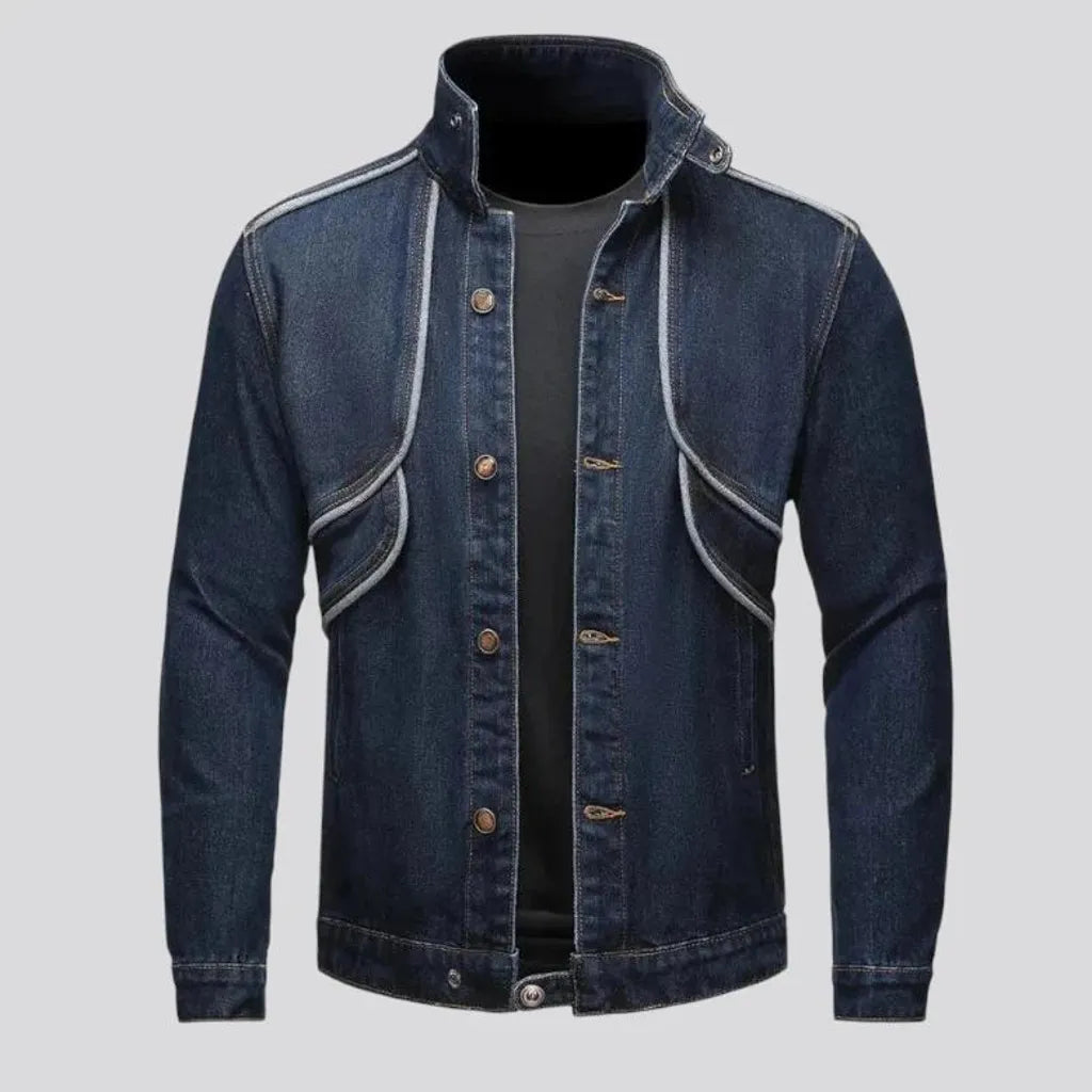 Structured and dark men's denim jacket