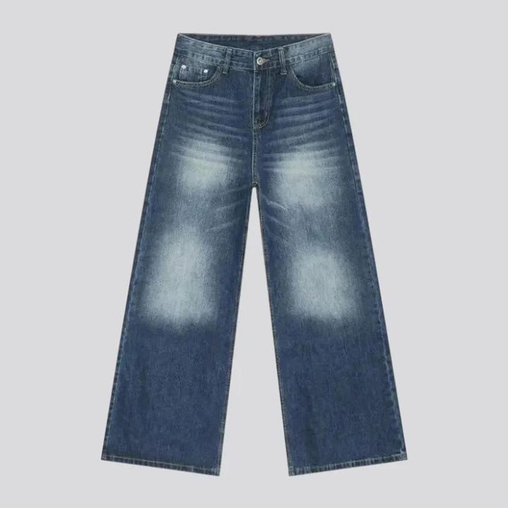 Baggy mid-waist 90s style men's jeans