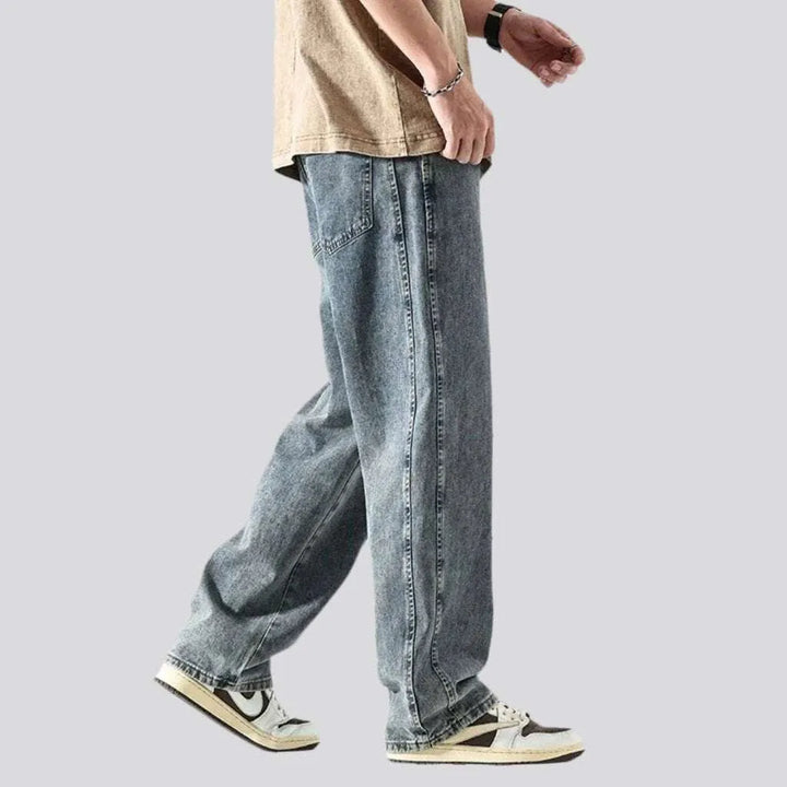 Baggy men's stonewashed jeans