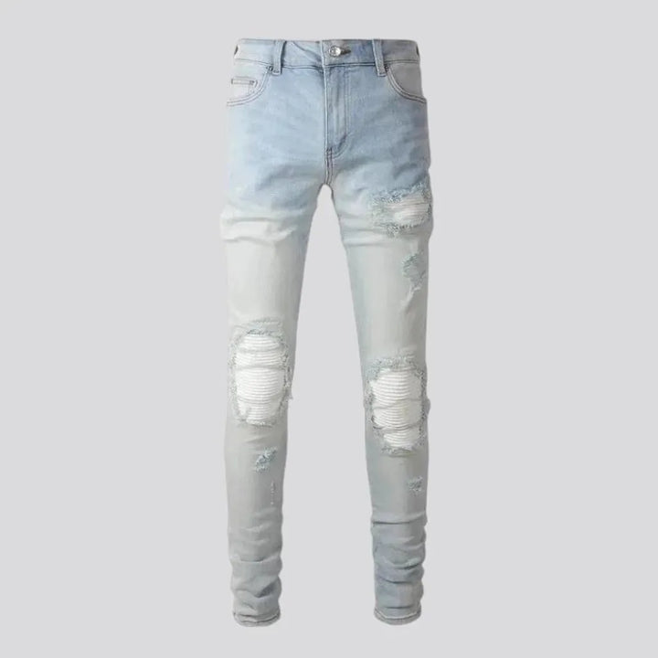 Skinny fit white-patch men's jeans