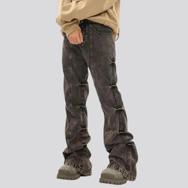 Mid rise bootcut men's jeans