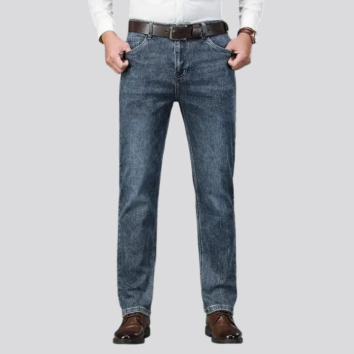 Casual classic fit stretchable men's jeans