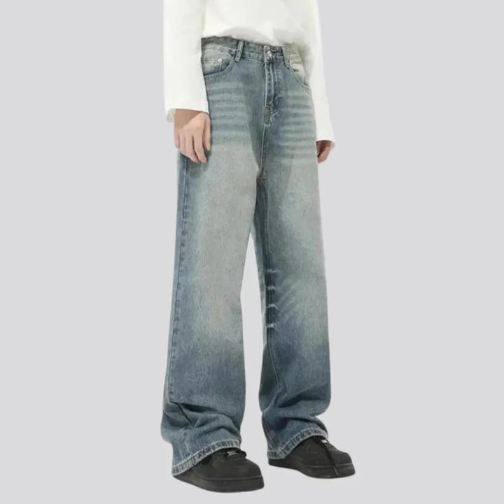 Mid rise boho vintage men's jeans