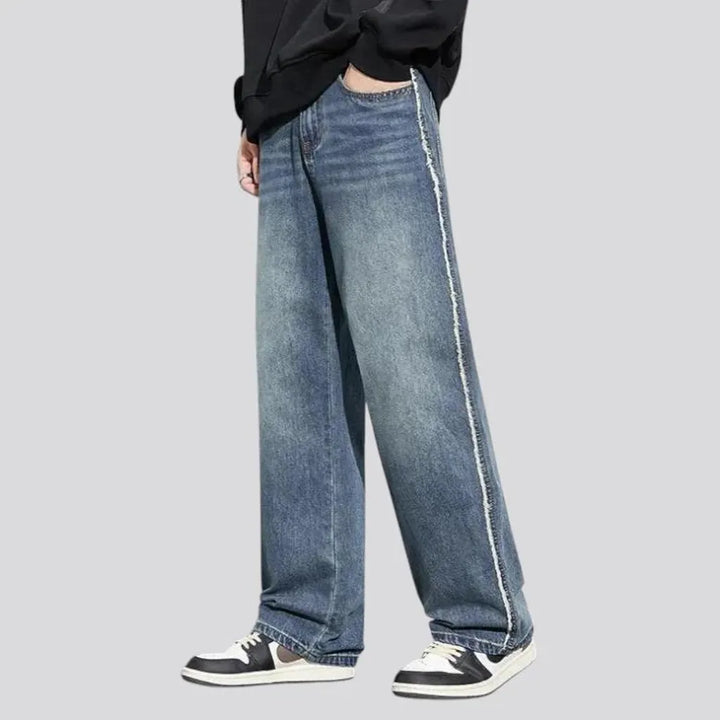 Baggy creased retro men's jeans