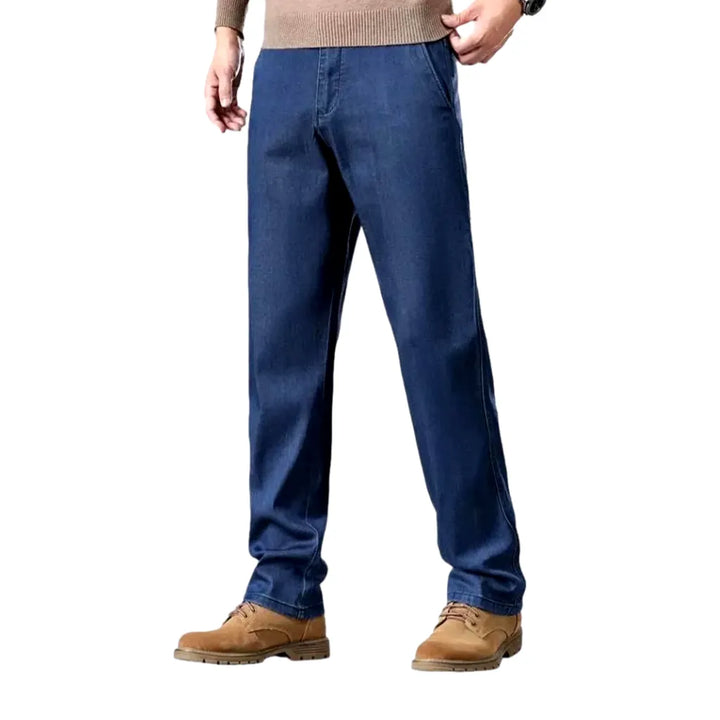 Classic Straight Fit Dark Men's Jeans - Dark Blue