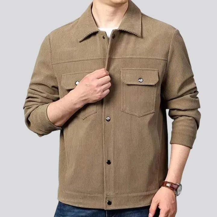 Casual cargo men's corduroy jacket