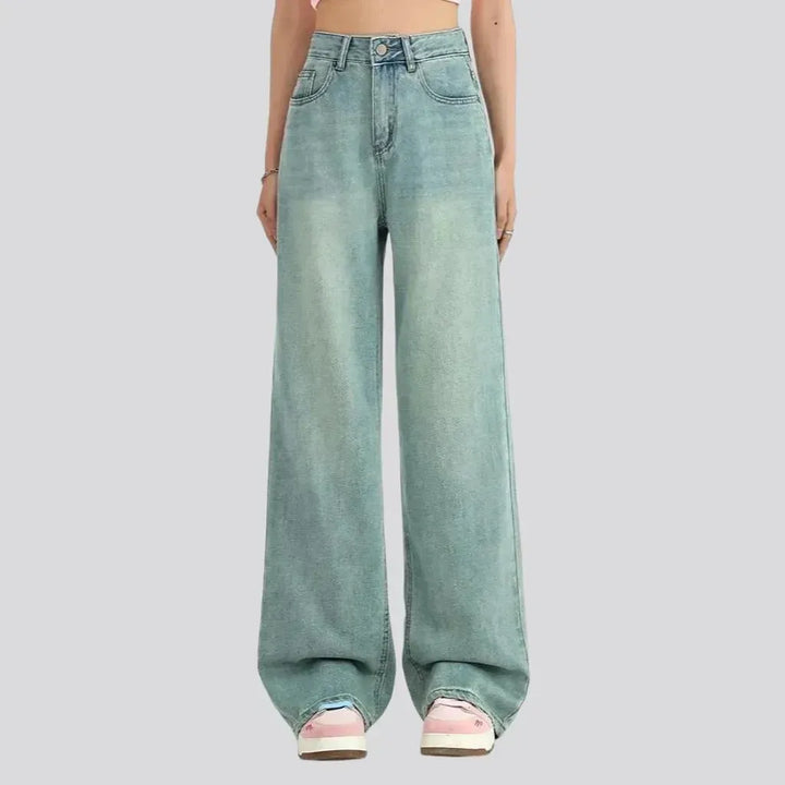 Retro faded light slouchy women's jeans