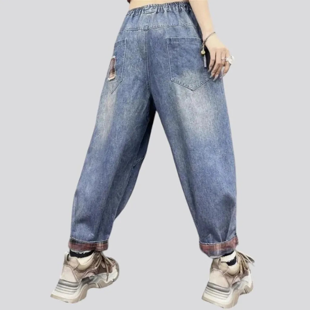 Vintage fashion denim pants
 for ladies