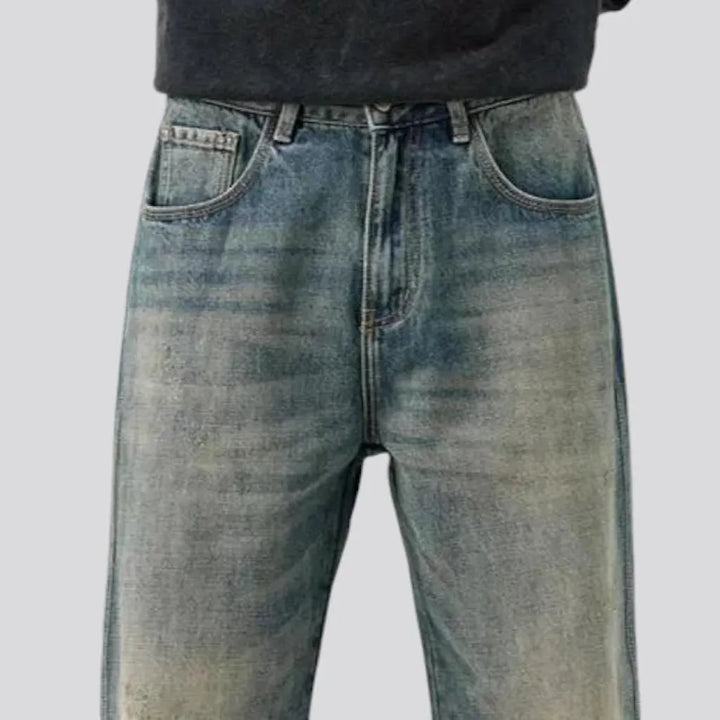 Whiskered baggy vintage men's jeans