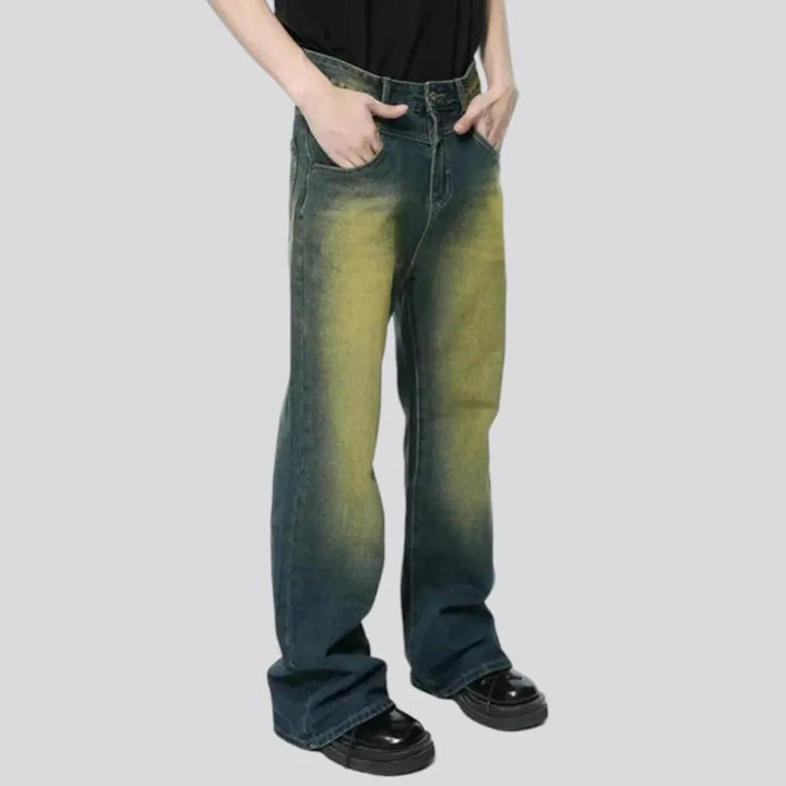 High-waist men's color jeans