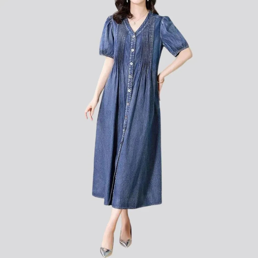 Casual maxi vintage denim dress