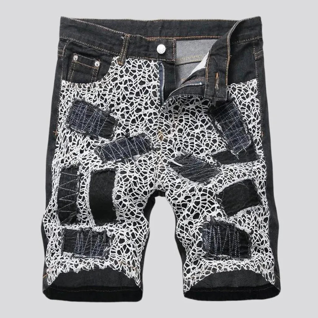 Dark-wash slim denim shorts | Jeans4you.shop