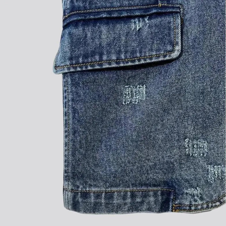 Sanded women's jean blazer
