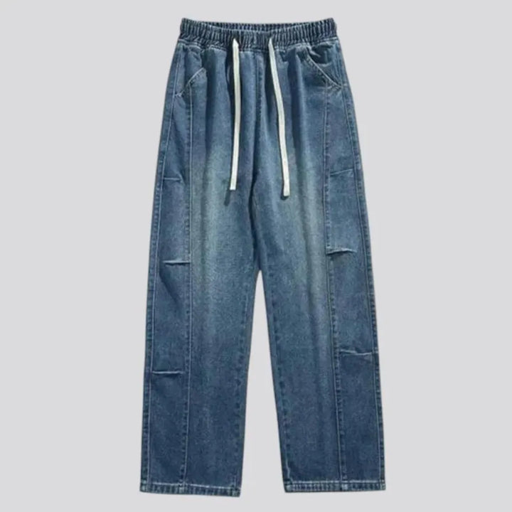 Sanded vintage boho style men's jean joggers