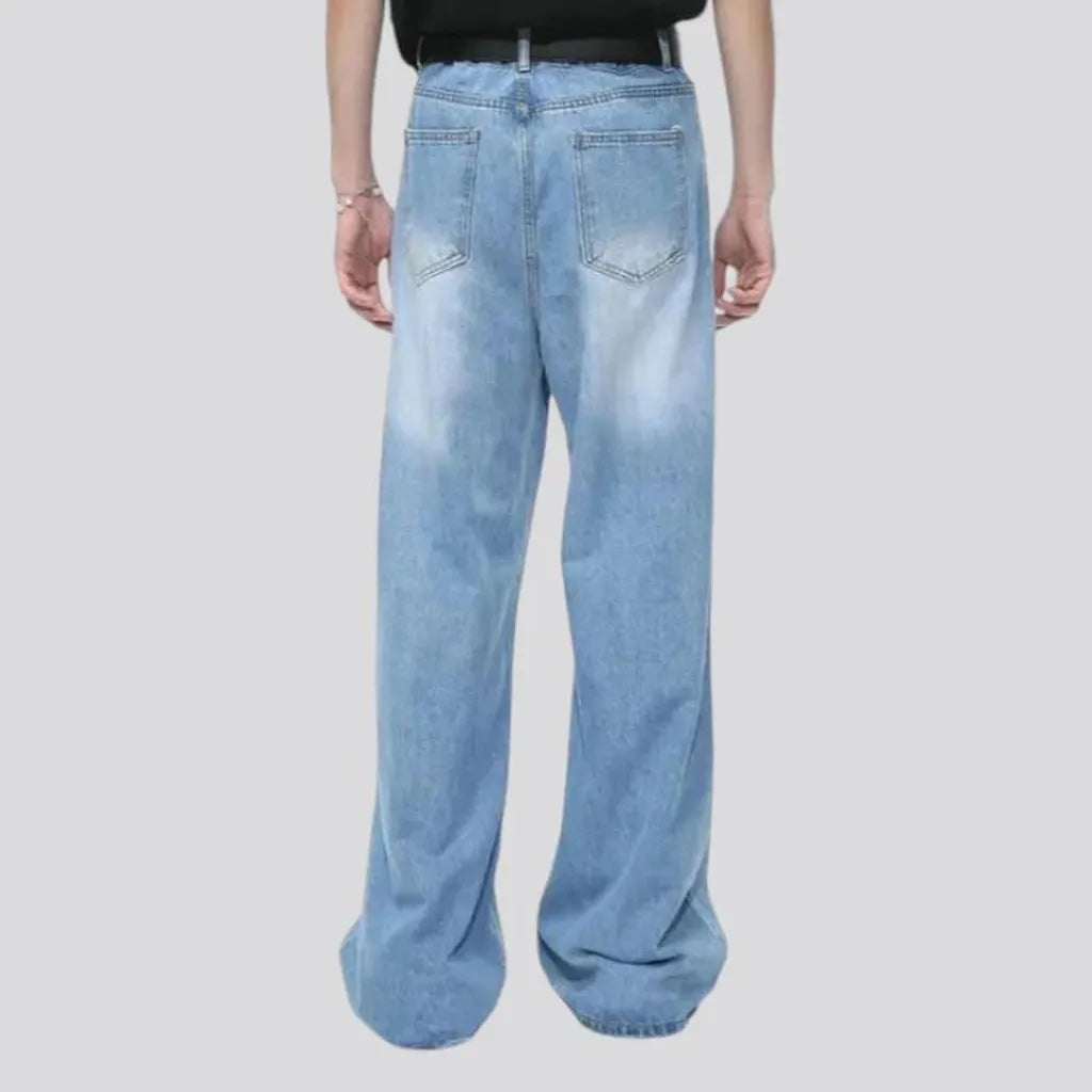 Comfortable mid rise street men's jeans