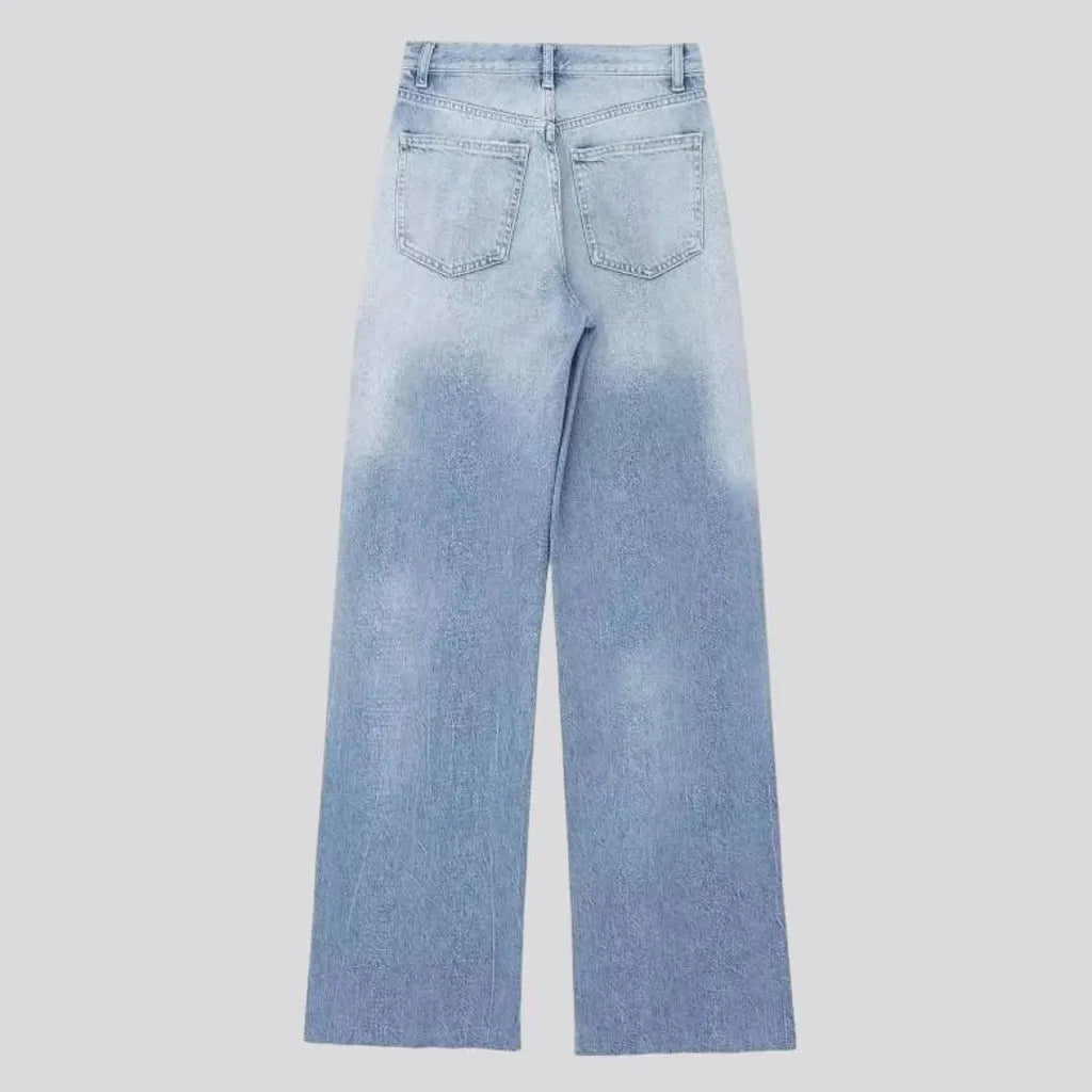 Street women's raw-hem jeans