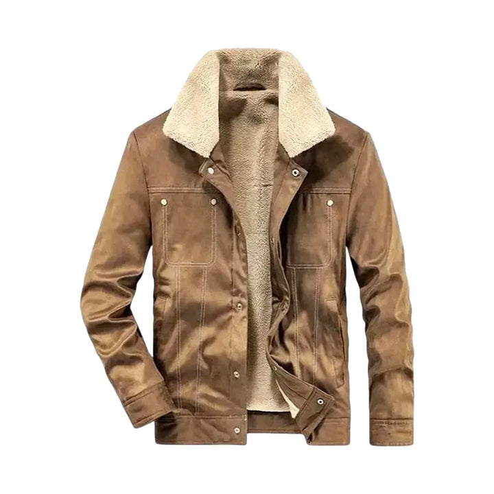 Stylish Men's Sherpa Coat - Sand