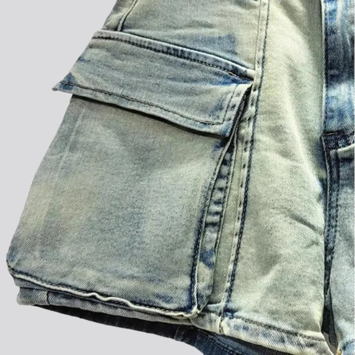 Wide-leg vintage jean shorts
 for women