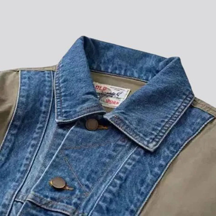 Cargo pockets oversized men's denim jacket