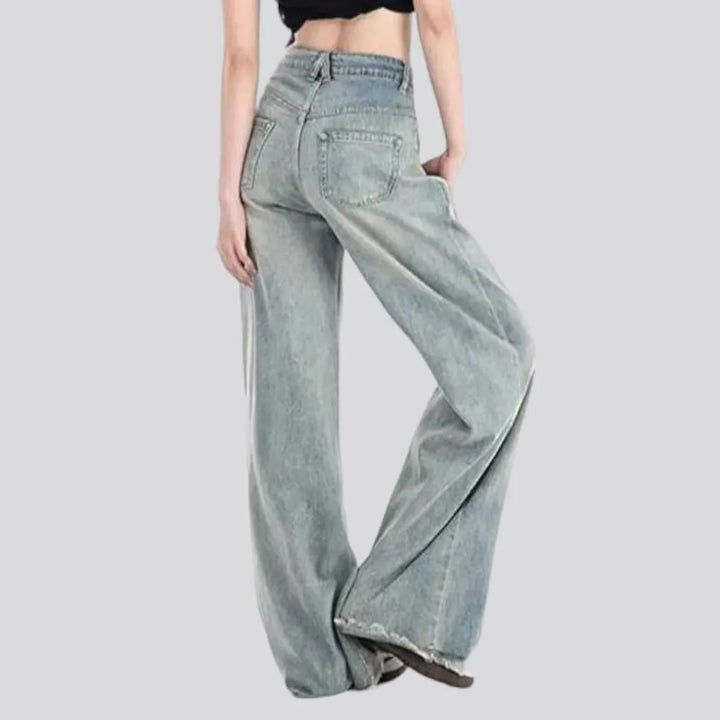 Mid-waist women's fashion jeans