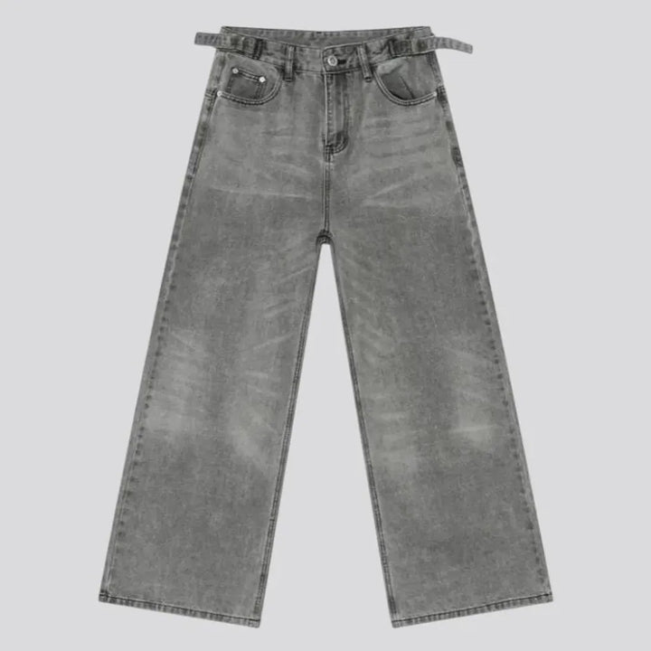 Mid rise boho baggy men's jeans