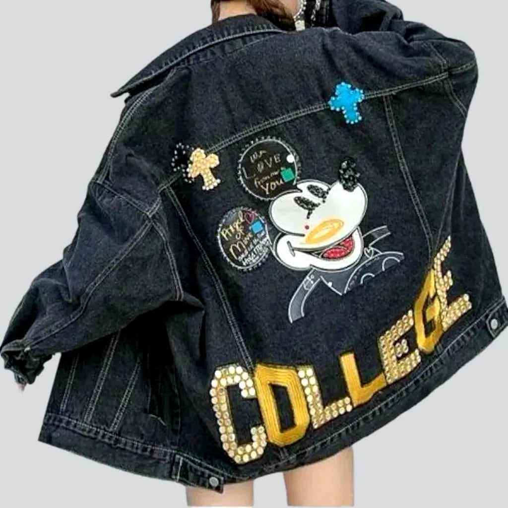 Mickey-print denim jacket
 for women