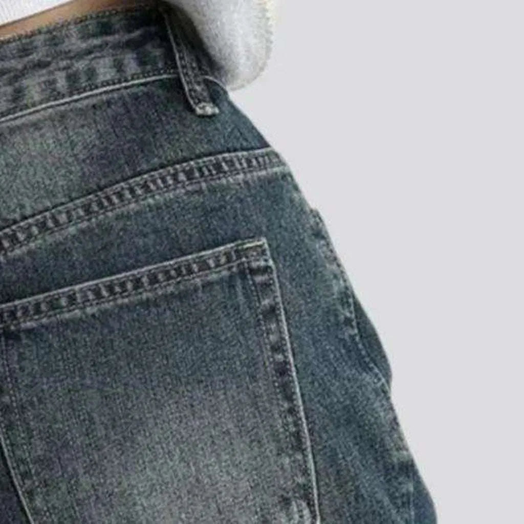 High-waist women's street jeans